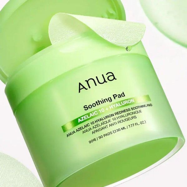 Успокаивающие тонер-пэды с азелаиновой кислотой Anua Azelaic 10 Hyaluron Redness Soothing Pad 90 шт 2934885270 фото