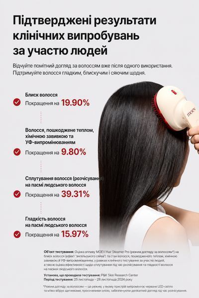 Паровий пристрій-гребінець для волосся MOEV Hair Steamer Pro 3143218221 фото