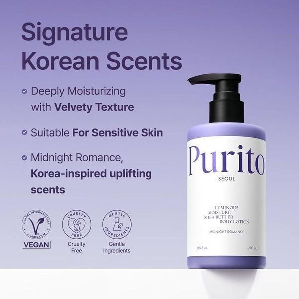 Зволожувальний лосьйон для тіла Purito Seoul Luminous Moisture Shea Butter Body Lotion Midnight Romance, 300 ml 3038861869 фото