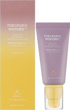 Мінеральний сонцезахисний крем для обличчя Haruharu Wonder Black Rice Pure Mineral Relief Daily Sunscreen SPF50+ PA++++ 50 ml 3158454819 фото